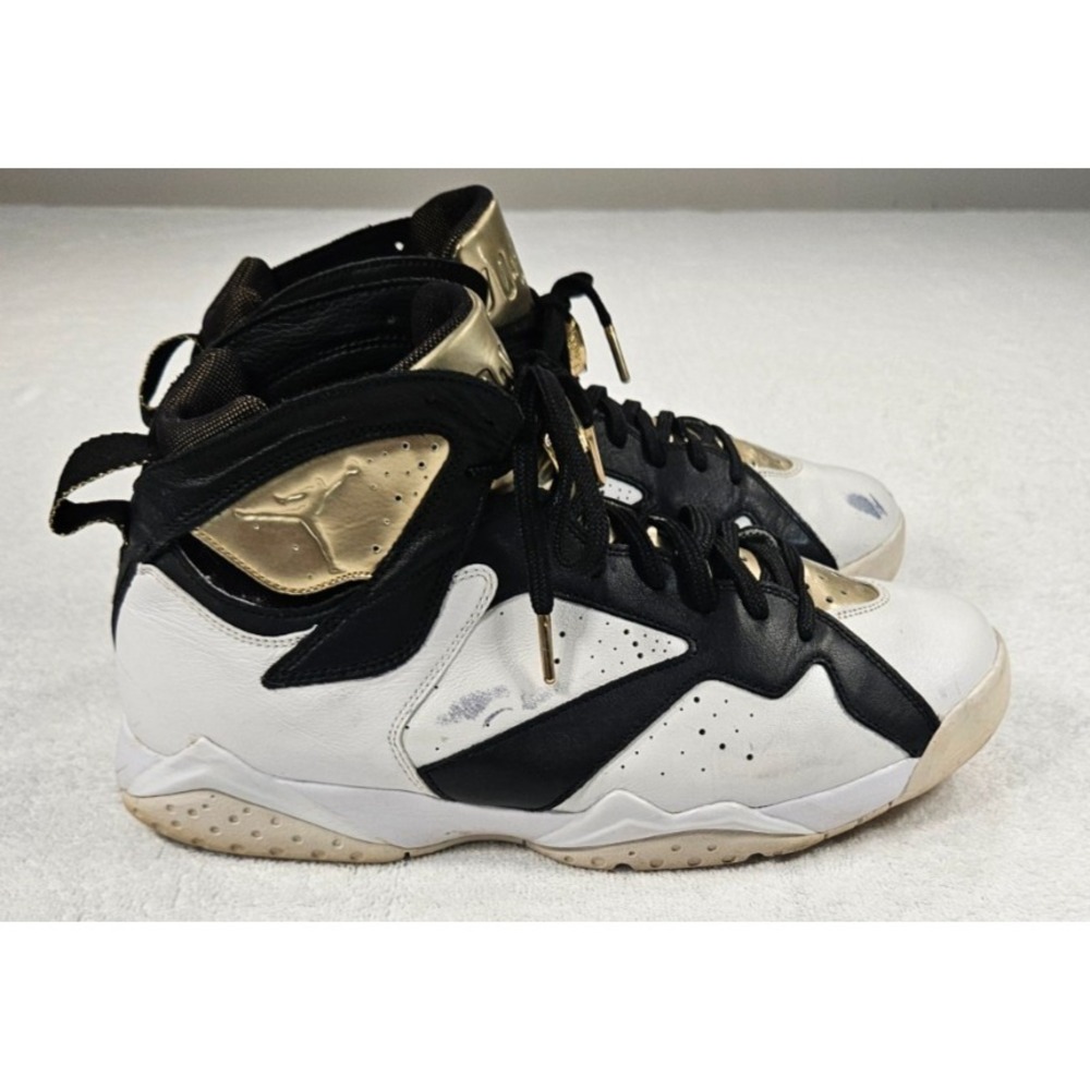 Air Jordan 7 Retro Champagne 725093-140 White, Black Metallic Gold Men's Size 12